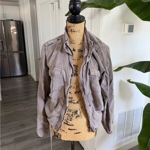 Bohme Essentials Women's Utility Jacket Lightweight Drawstring Waist Gray Size S